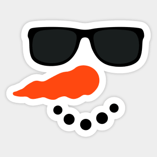 Snowman Face with Sunglasses Sticker